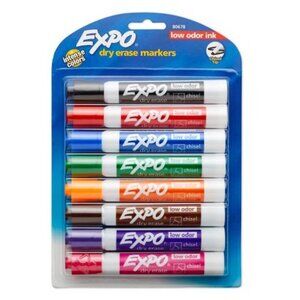 SAN80678 Dry-erase Markers-Chisel Point-Nontoxic-8-PK-Assorted